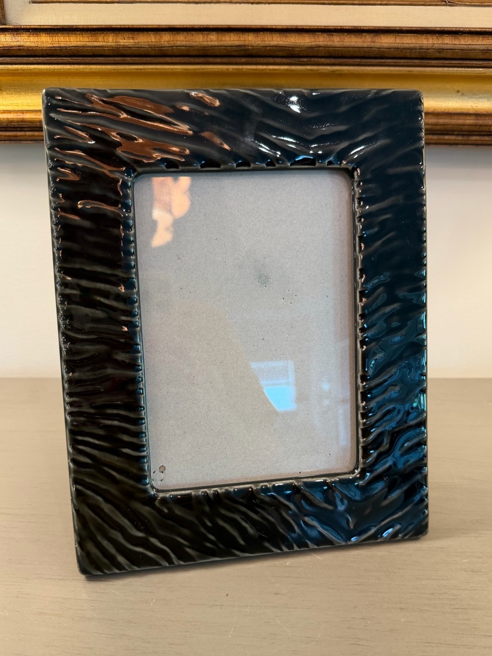 Target Opalhouse Picture Porcelain Frame Black Ceramic Wave Pattern 5x7 Photo